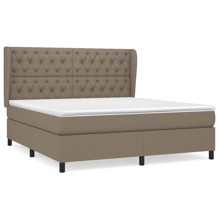 Boxspring met matras stof taupe 160x200 cm