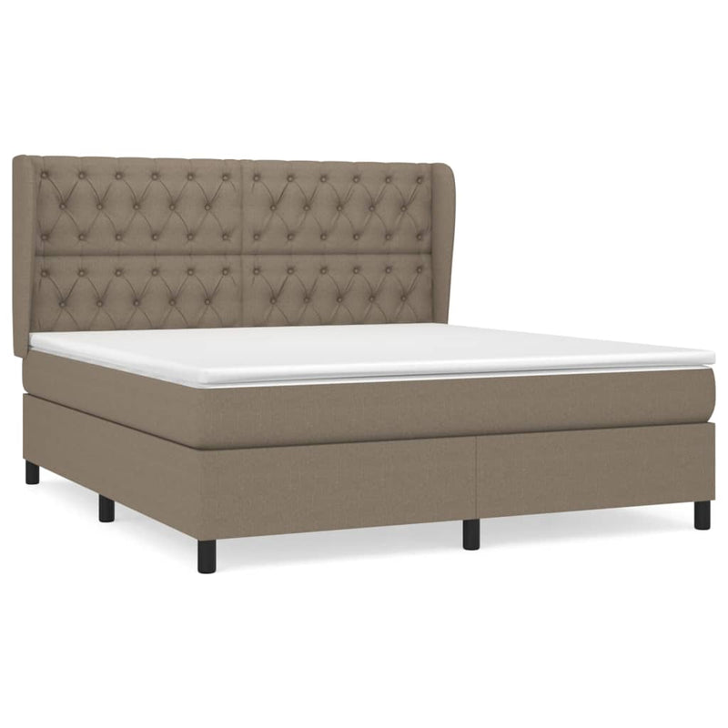 Boxspring met matras stof taupe 160x200 cm