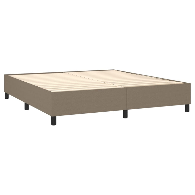 Boxspring met matras stof taupe 160x200 cm