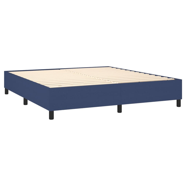 Boxspring met matras stof blauw 180x200 cm
