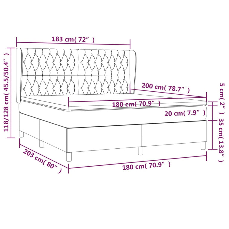 Boxspring met matras stof blauw 180x200 cm