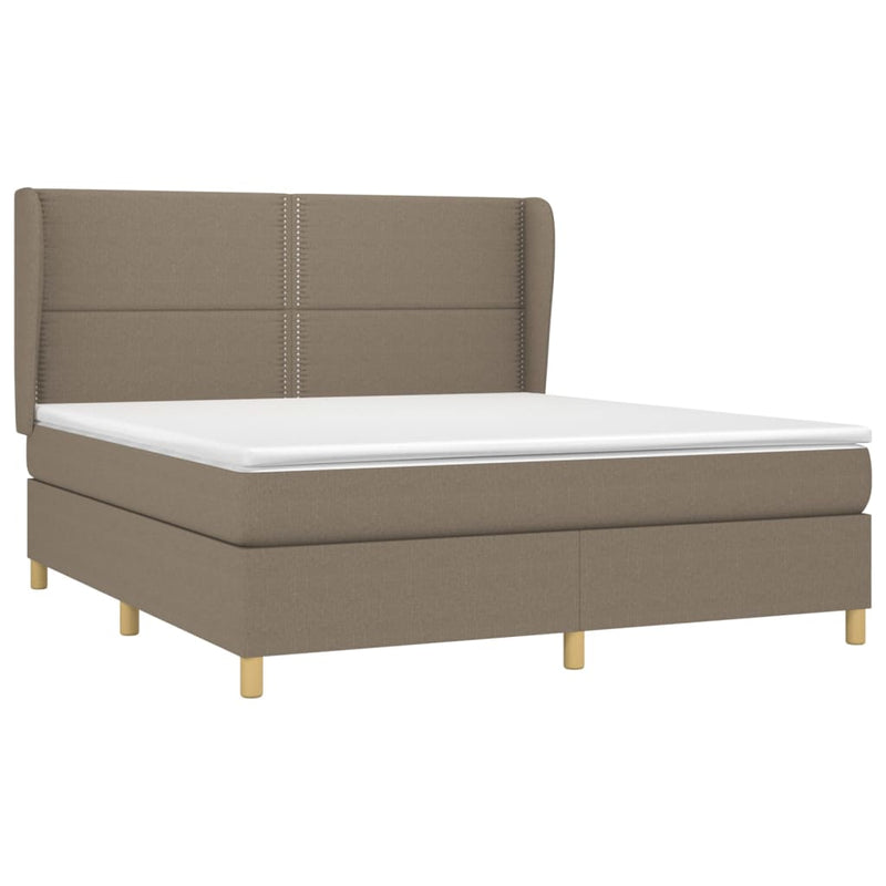 Boxspring met matras stof taupe 160x200 cm