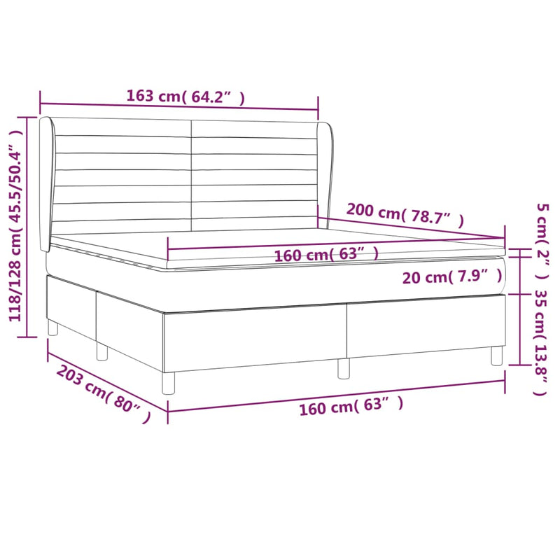 Boxspring met matras stof taupe 160x200 cm