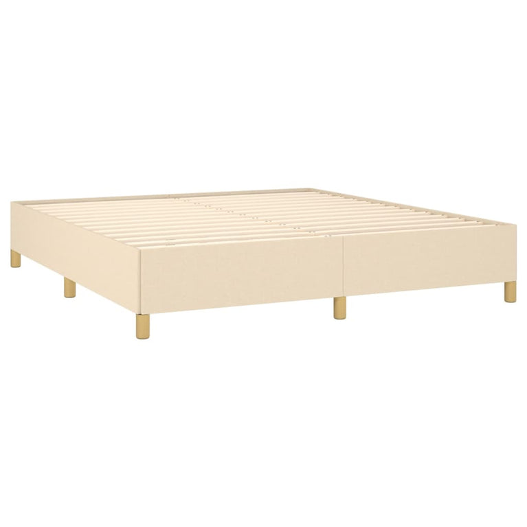 Boxspring met matras stof crèmekleurig 180x200 cm