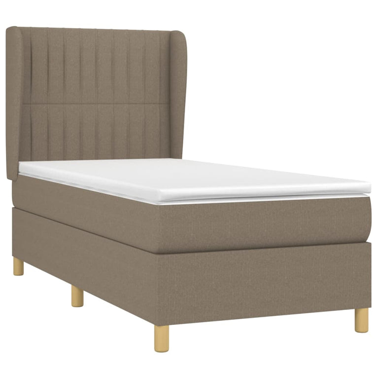 Boxspring met matras stof taupe 100x200 cm