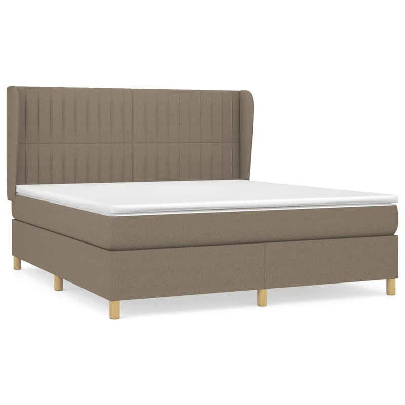 Boxspring met matras stof taupe 160x200 cm