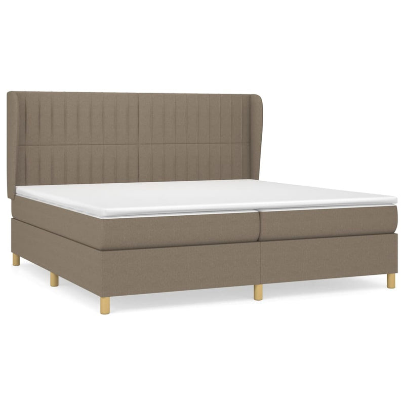 Boxspring met matras stof taupe 200x200 cm