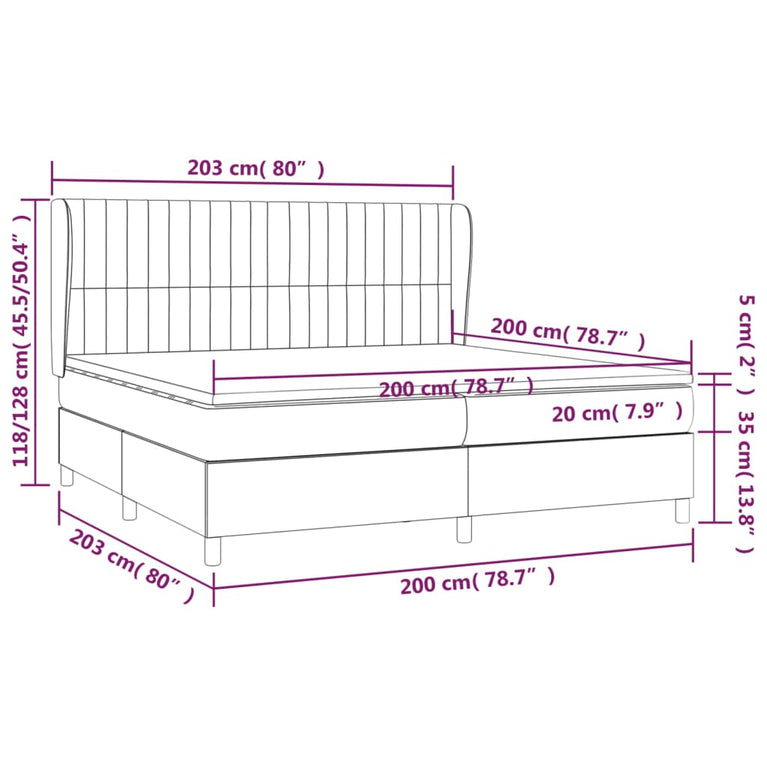Boxspring met matras stof taupe 200x200 cm