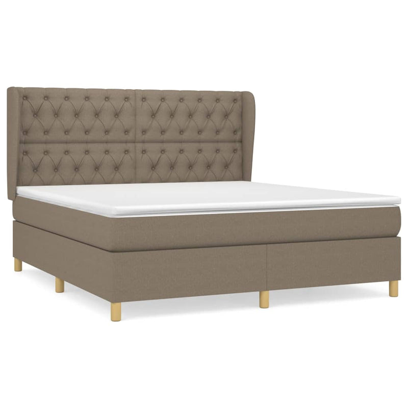 Boxspring met matras stof taupe 160x200 cm