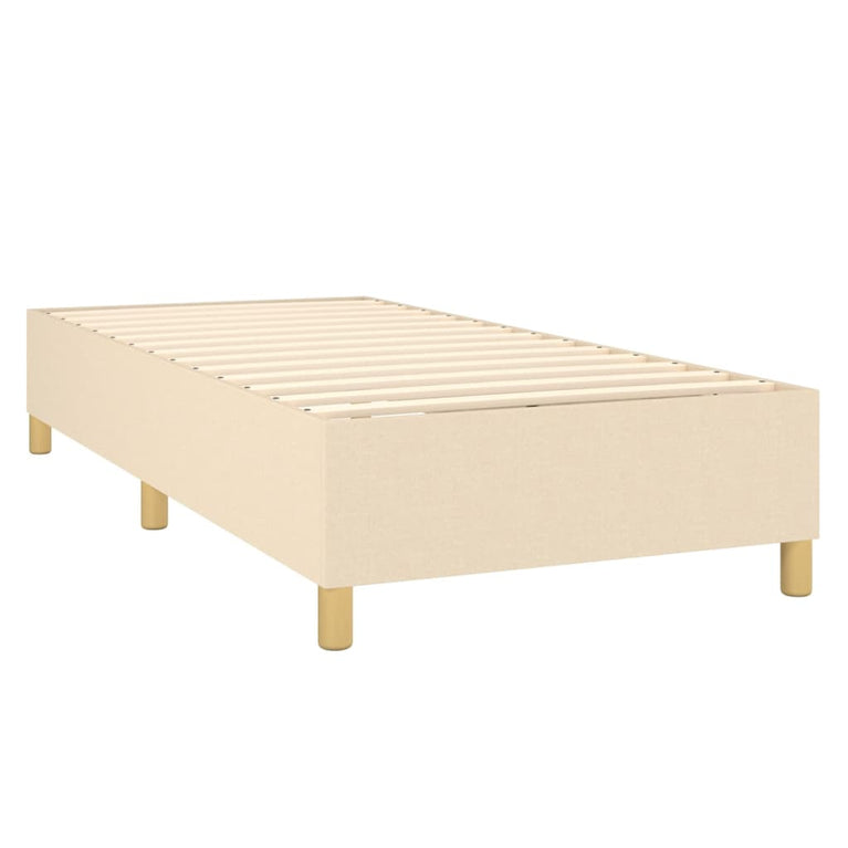 Boxspring met matras stof crèmekleurig 100x200 cm