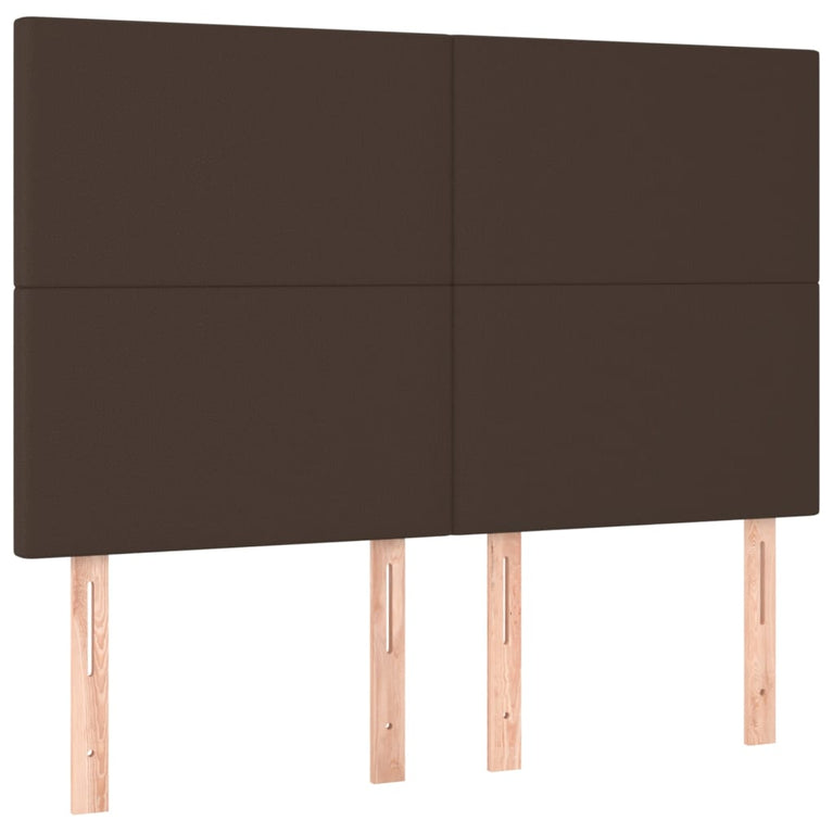 Boxspring met matras kunstleer bruin 140x190 cm
