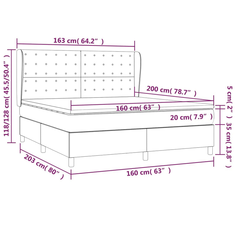 Boxspring met matras kunstleer cappuccinokleurig 160x200 cm