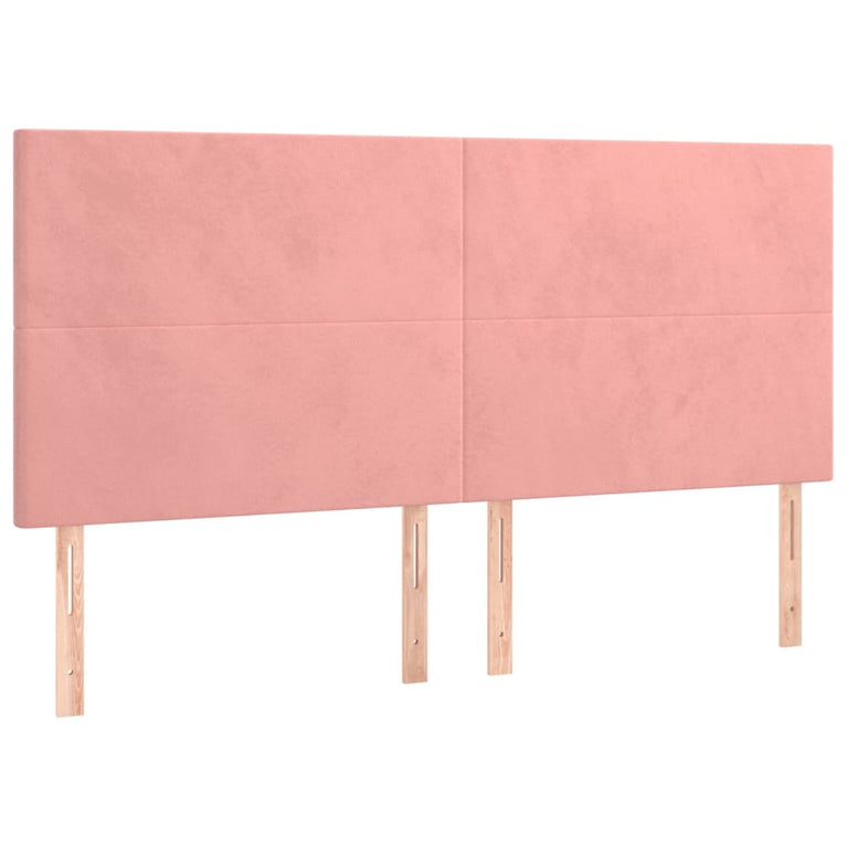 Boxspring met matras fluweel roze 180x200 cm