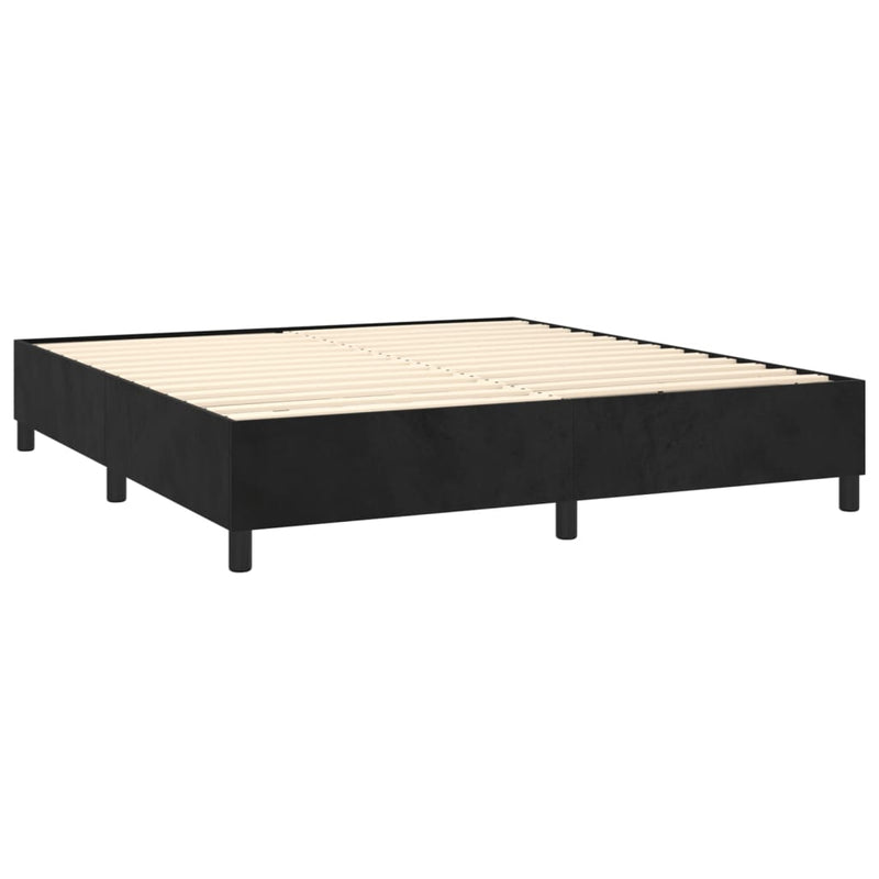 Boxspring met matras fluweel zwart 160x200 cm