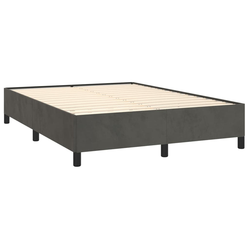 Boxspring met matras fluweel donkergrijs 140x200 cm
