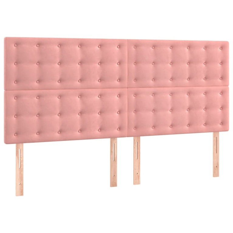 Boxspring met matras fluweel roze 180x200 cm