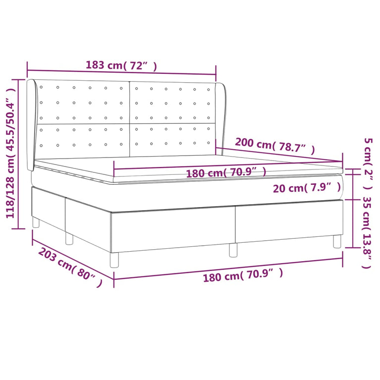 Boxspring met matras fluweel roze 180x200 cm