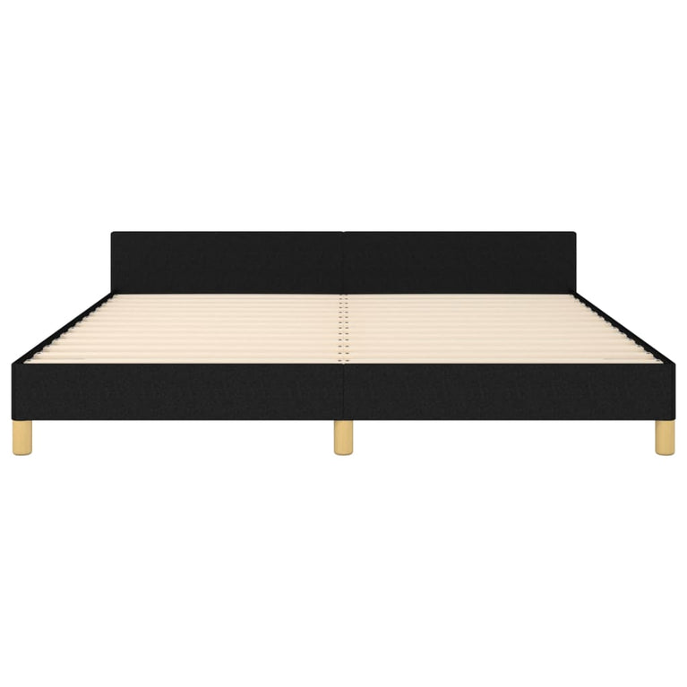Bedframe met hoofdeinde stof zwart 160x200 cm