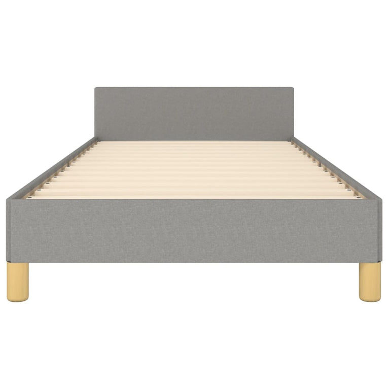 Bedframe met hoofdeinde stof lichtgrijs 90x190 cm