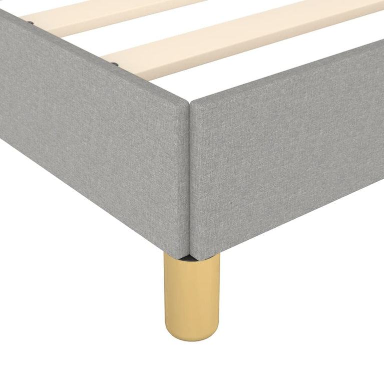 Bedframe met hoofdeinde stof lichtgrijs 90x190 cm