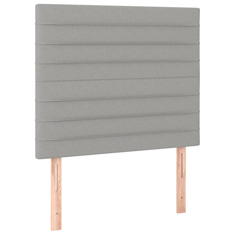 Bedframe met hoofdeinde stof lichtgrijs 90x190 cm