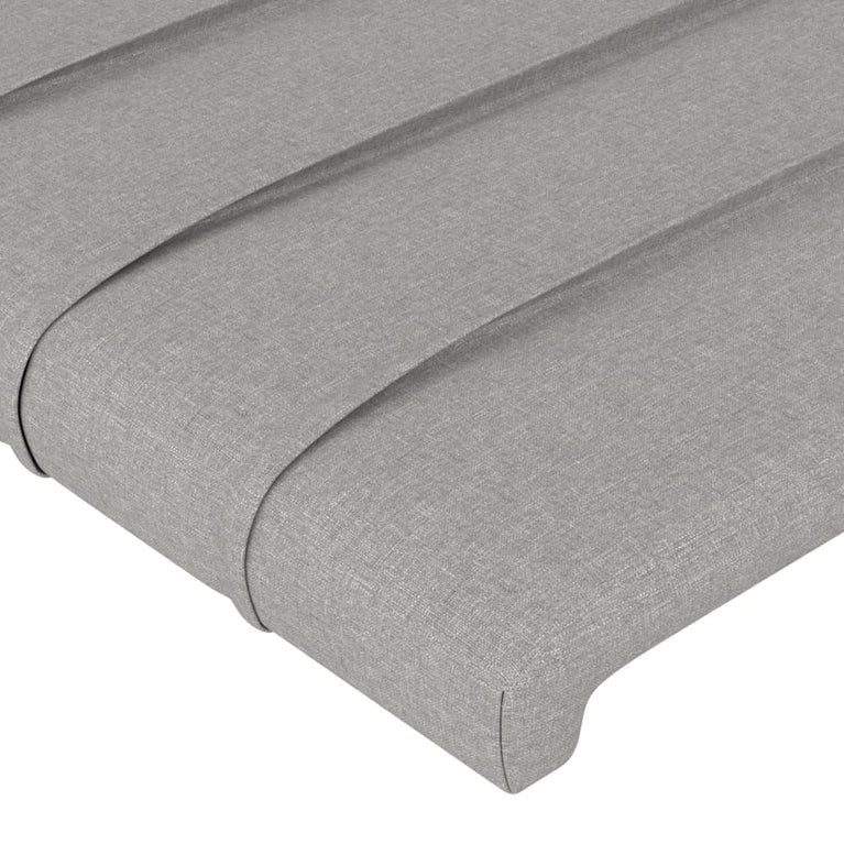 Bedframe met hoofdeinde stof lichtgrijs 90x190 cm