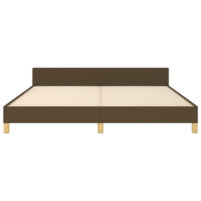 Bedframe met hoofdeinde stof donkerbruin 180x200 cm