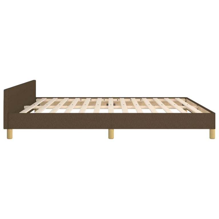 Bedframe met hoofdeinde stof donkerbruin 180x200 cm