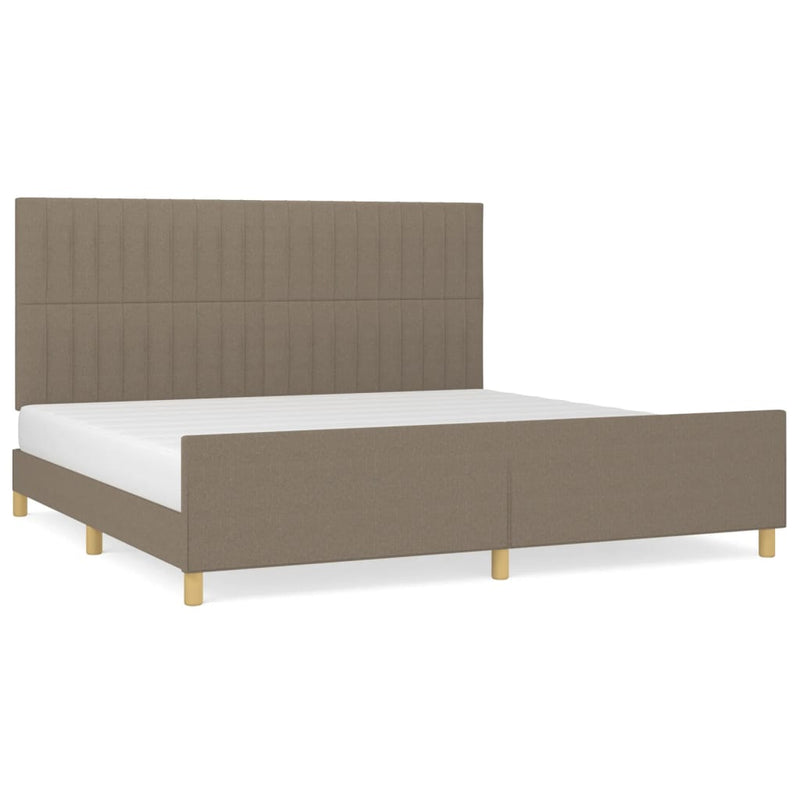 Bedframe met hoofdeinde stof taupe 200x200 cm