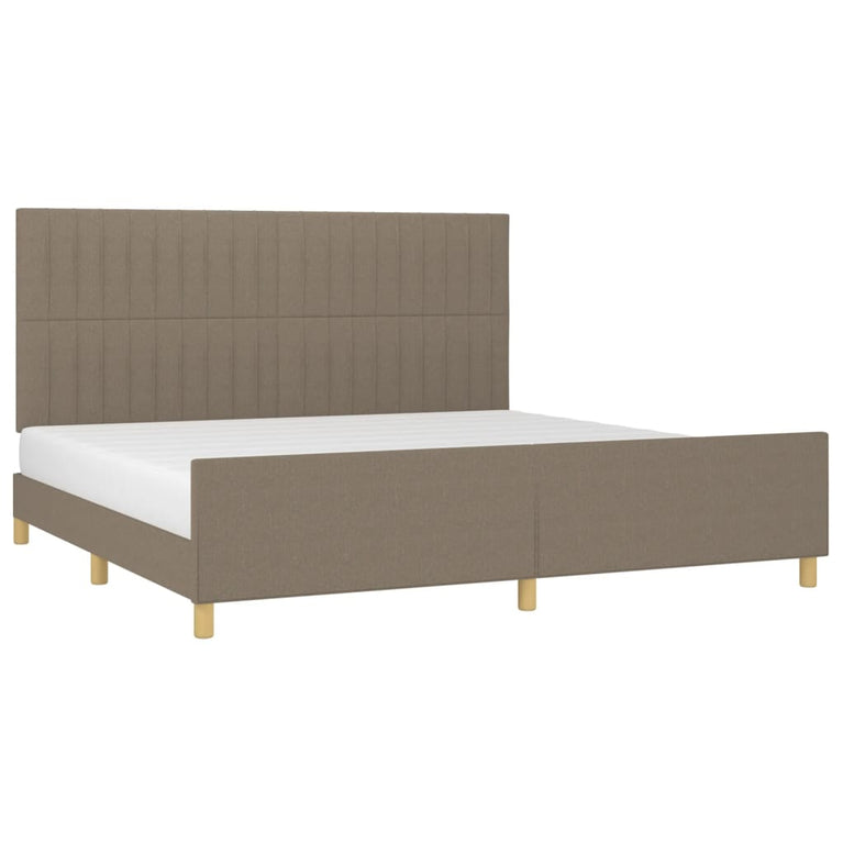 Bedframe met hoofdeinde stof taupe 200x200 cm