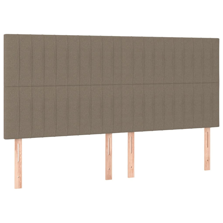 Bedframe met hoofdeinde stof taupe 200x200 cm