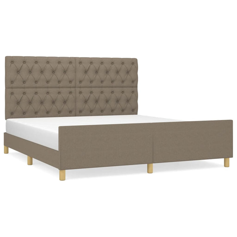 Bedframe met hoofdeinde stof taupe 160x200 cm