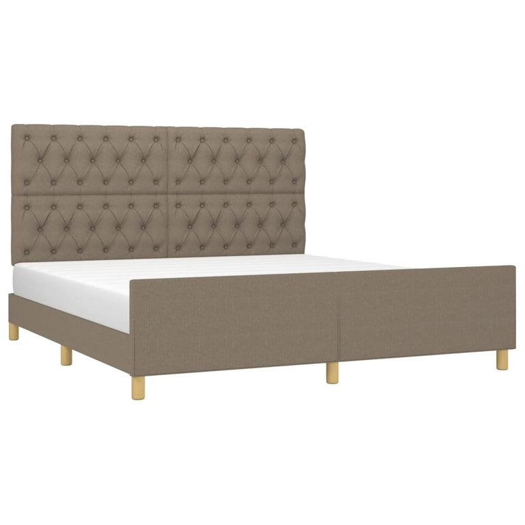 Bedframe met hoofdeinde stof taupe 160x200 cm