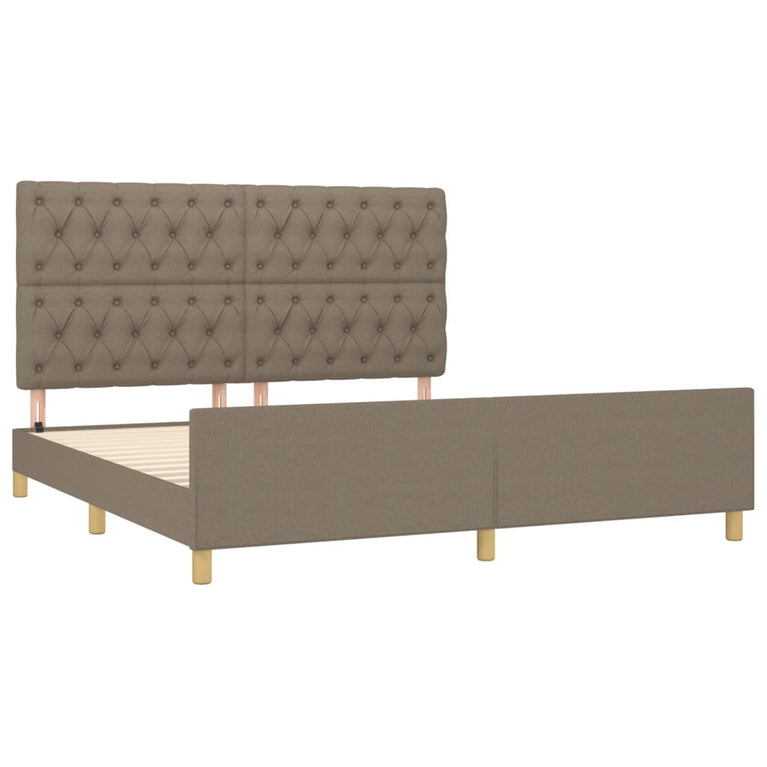 Bedframe met hoofdeinde stof taupe 160x200 cm