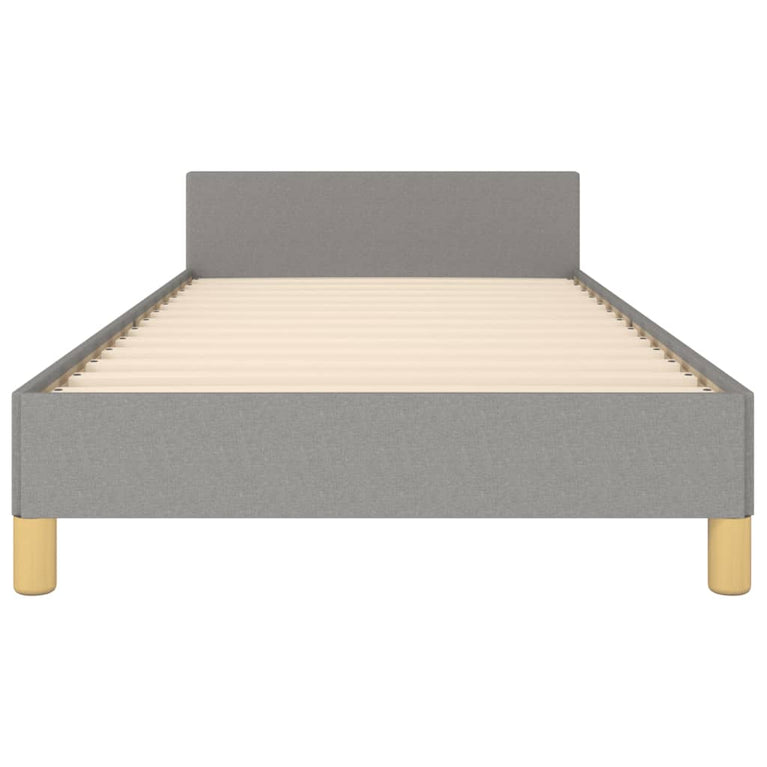 Bedframe met hoofdeinde stof lichtgrijs 90x190 cm