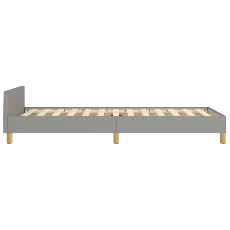 Bedframe met hoofdeinde stof lichtgrijs 90x190 cm