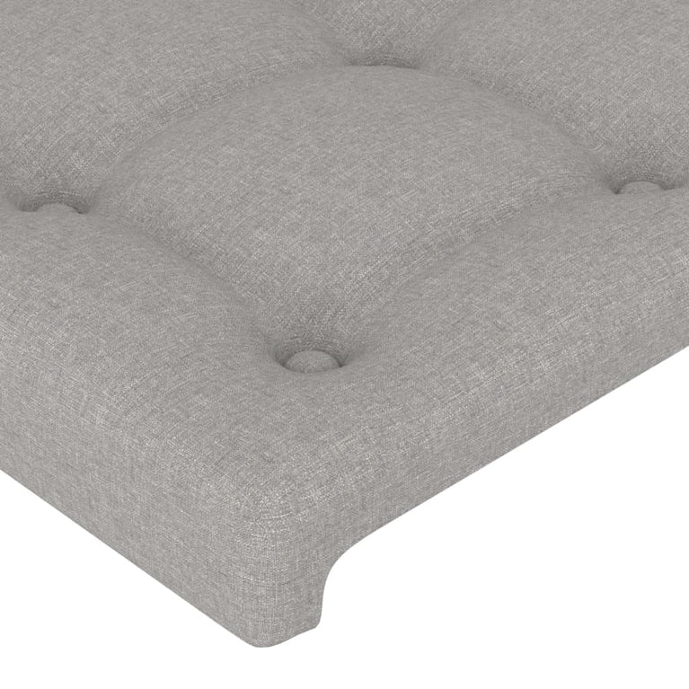 Bedframe met hoofdeinde stof lichtgrijs 90x190 cm