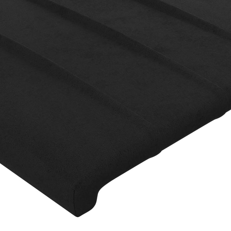 Bedframe met hoofdeinde fluweel zwart 90x200 cm