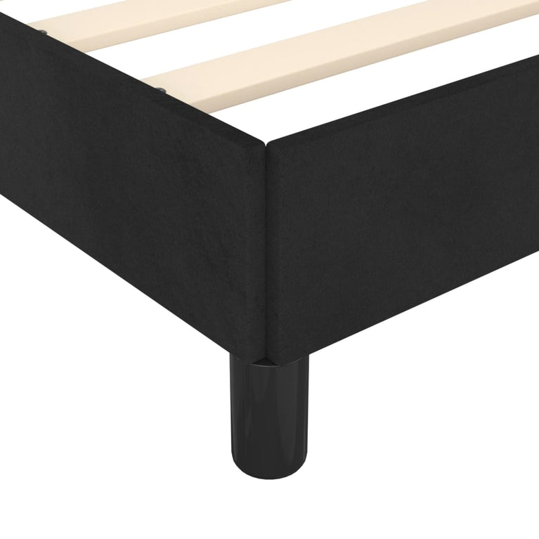 Bedframe met hoofdeinde fluweel zwart 80x200 cm
