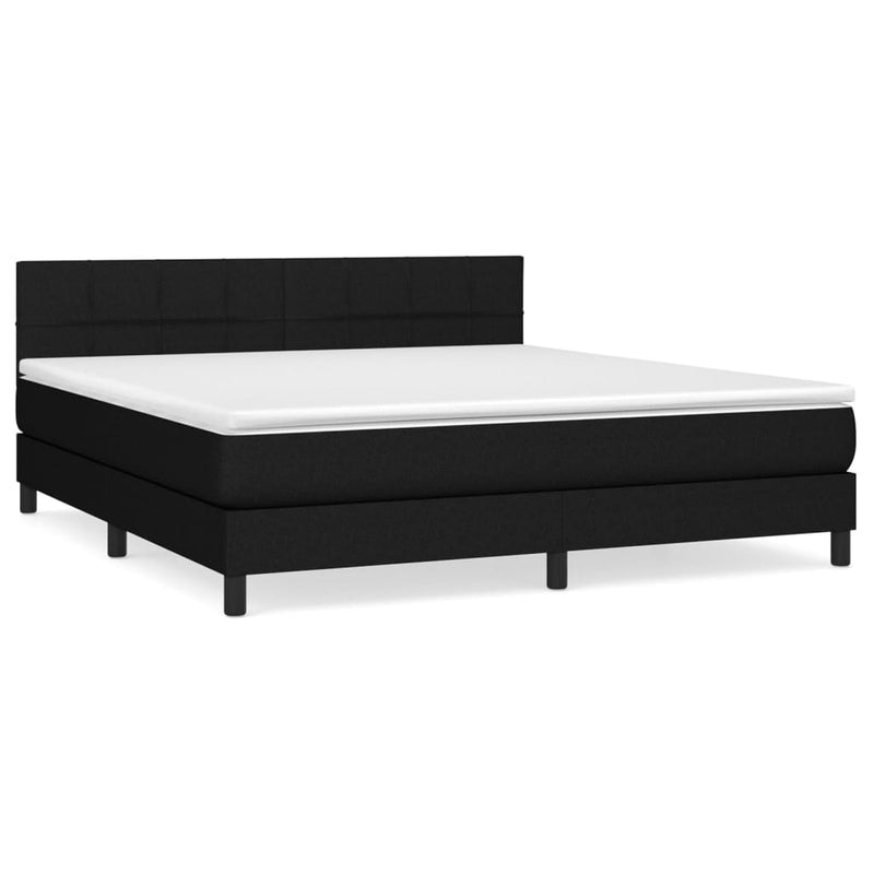 Boxspring met matras stof zwart 160x200 cm