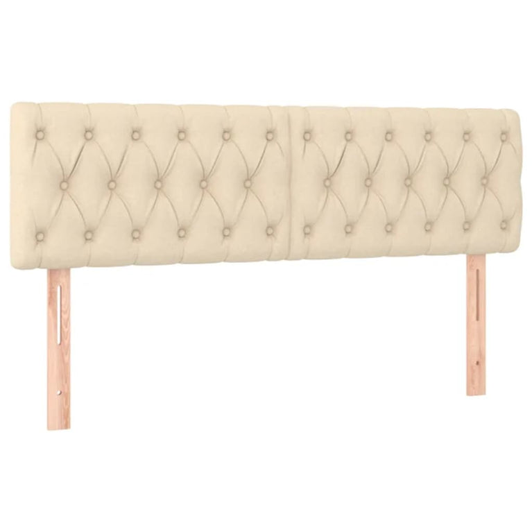 Boxspring met matras stof crèmekleurig 160x200 cm