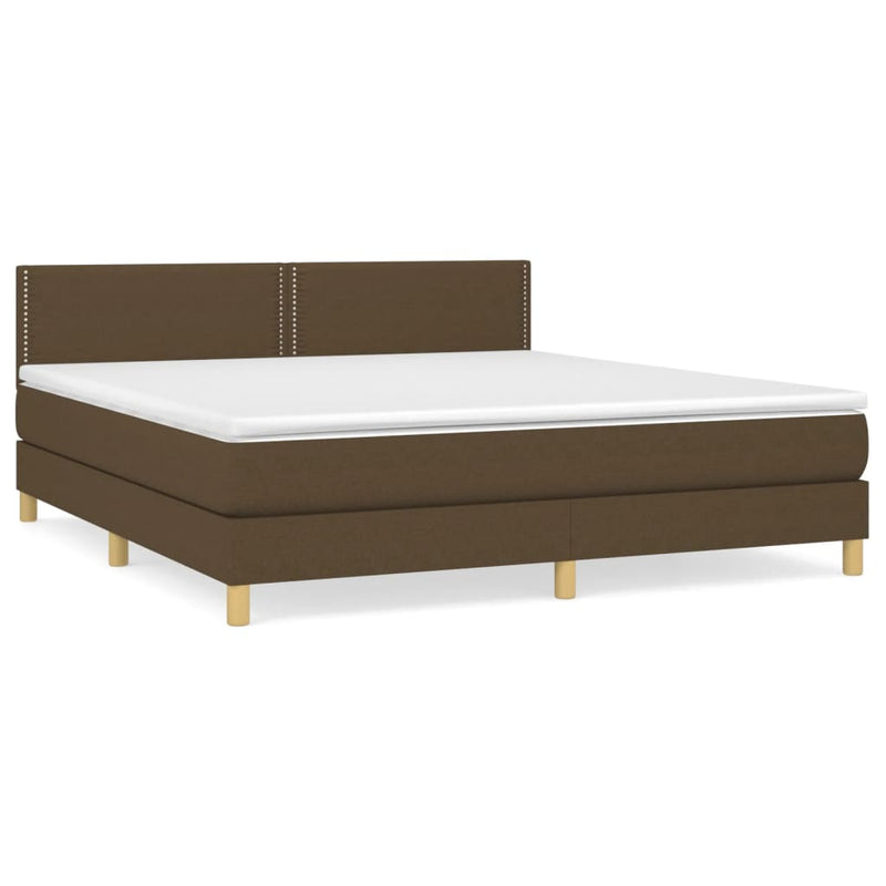 Boxspring met matras stof donkerbruin 160x200 cm