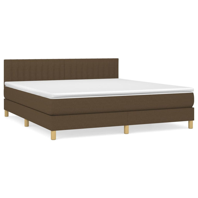 Boxspring met matras stof donkerbruin 160x200 cm