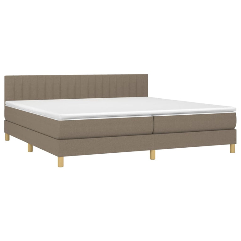Boxspring met matras stof taupe 200x200 cm