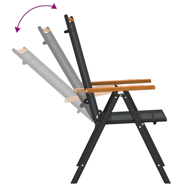 7-delige Tuinset aluminium zwart