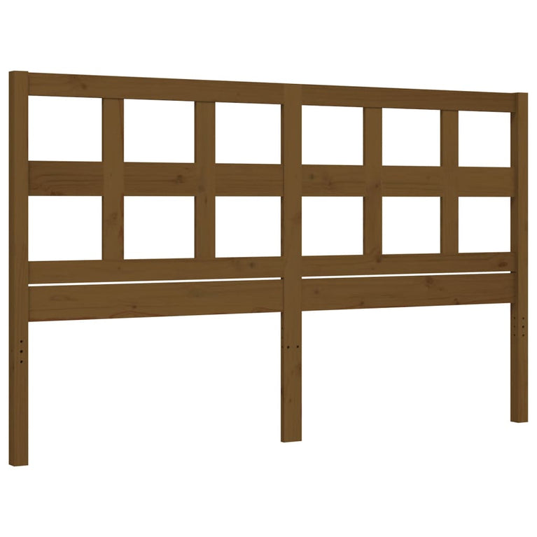 Bedframe met hoofdbord hout honingbruin 160x200 cm