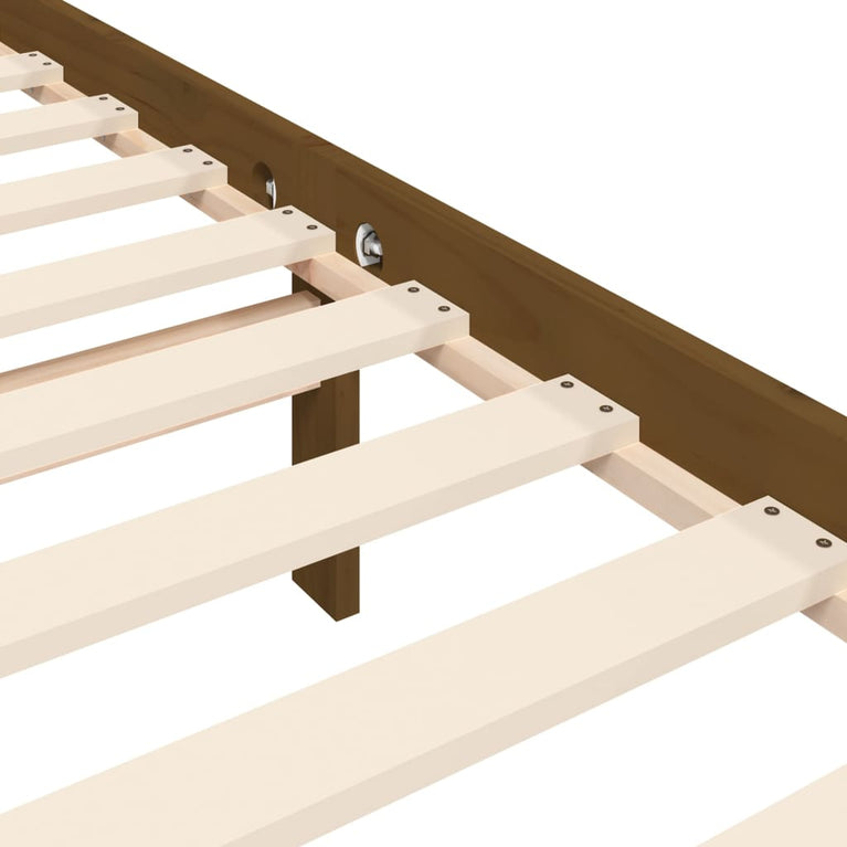Bedframe met hoofdbord hout honingbruin 160x200 cm