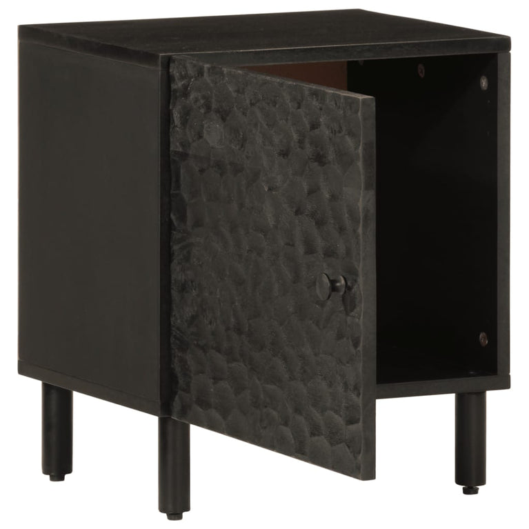 Nachtkastjes 2 st 40x33x46 cm massief mangohout zwart