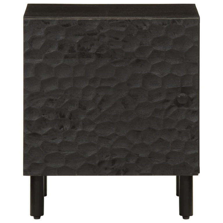 Nachtkastjes 2 st 40x33x46 cm massief mangohout zwart