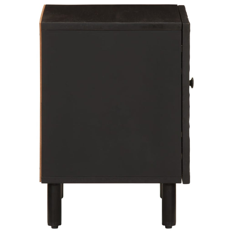 Nachtkastjes 2 st 40x33x46 cm massief mangohout zwart